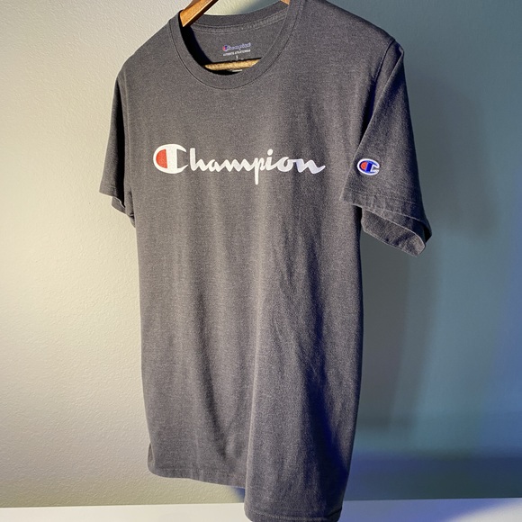 Champion Gray Tee Cotton Small - Picture 4 of 8